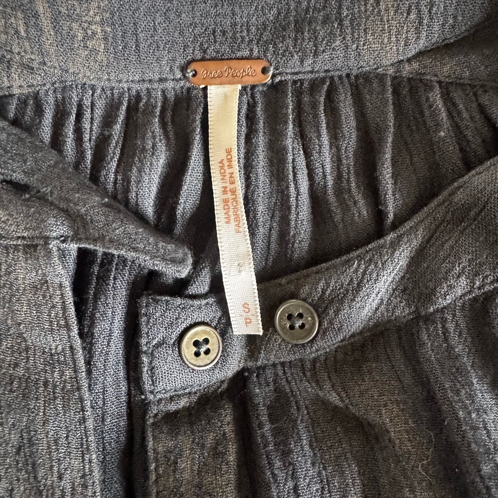 Free People Charcoal/Blue Buttoned Skirt